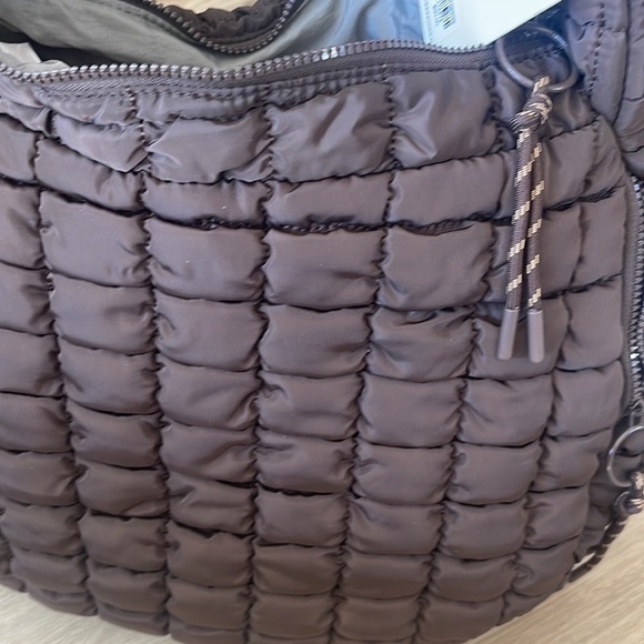 Urban Fit by Urban Expressions Quilted Puffer Hobo Carry All Tote in Brown - Picture 11 of 14